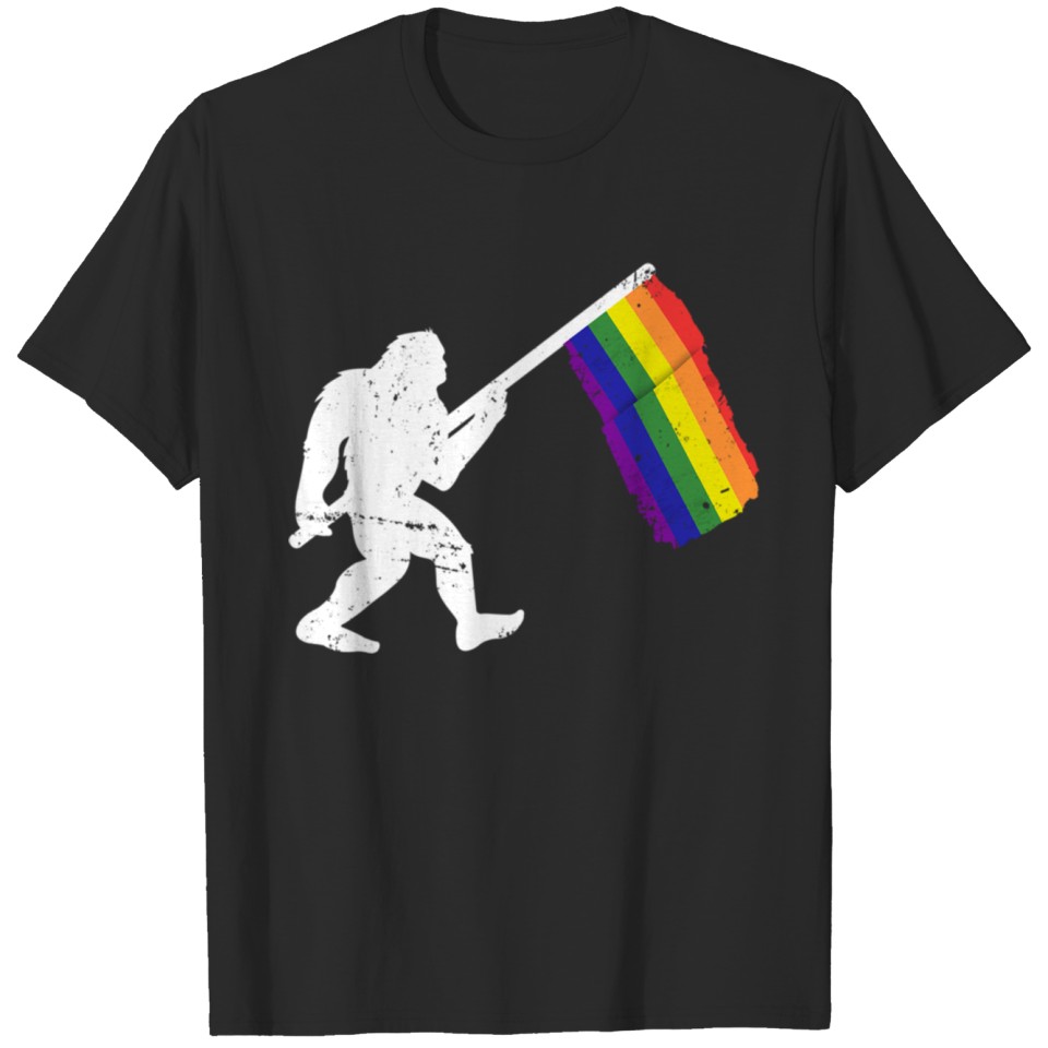 Lgbt Pride Flag - Sasquatch Bigfoot Gay Lesbian Ma T-Shirt