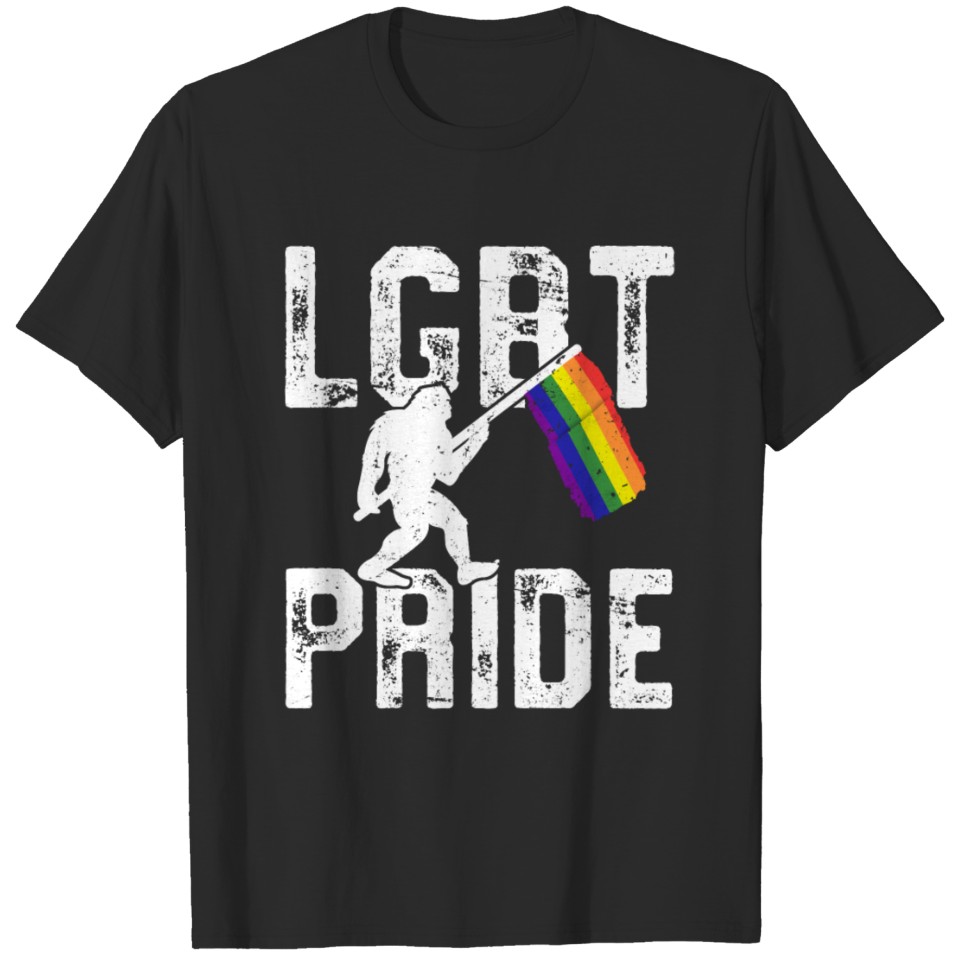 Lgbt Pride Flag T Shirt - 4Th Of July Usa Sasquatch Bigfoot T-Shirt