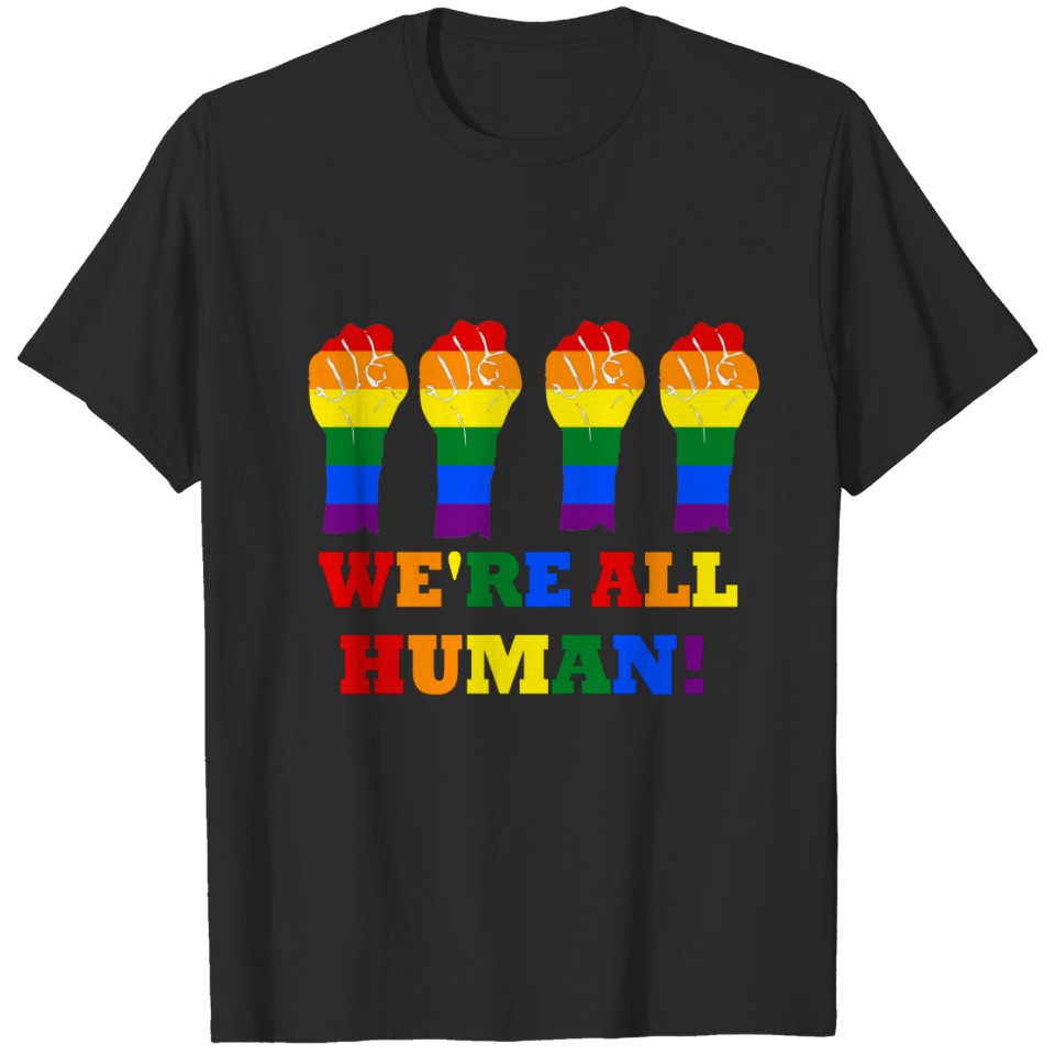 Lgbt Pride Flag We'Re All Hu T-Shirt