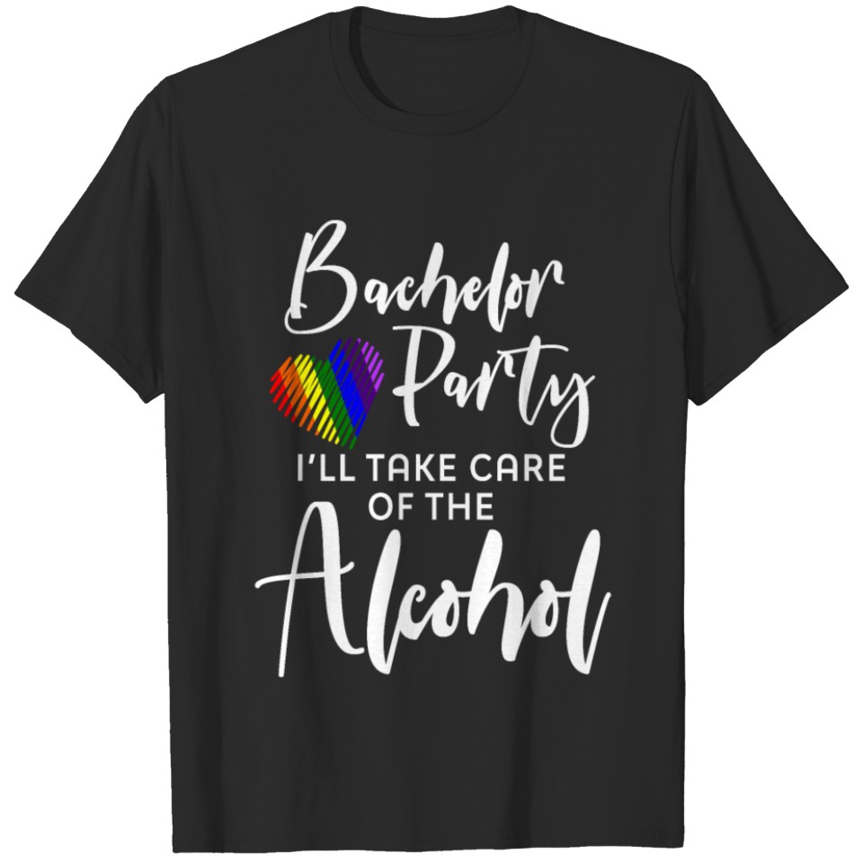 Lgbt Pride Gay Bachelor Party Alcohol Engagement T-Shirt