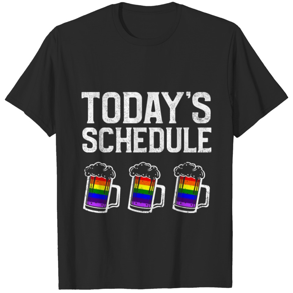 Lgbt Pride Gay Bachelor Party Beer Schedule T-Shirt