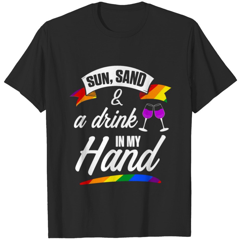 Lgbt Pride Gay Bachelor Party Drink In Hand T-Shirt