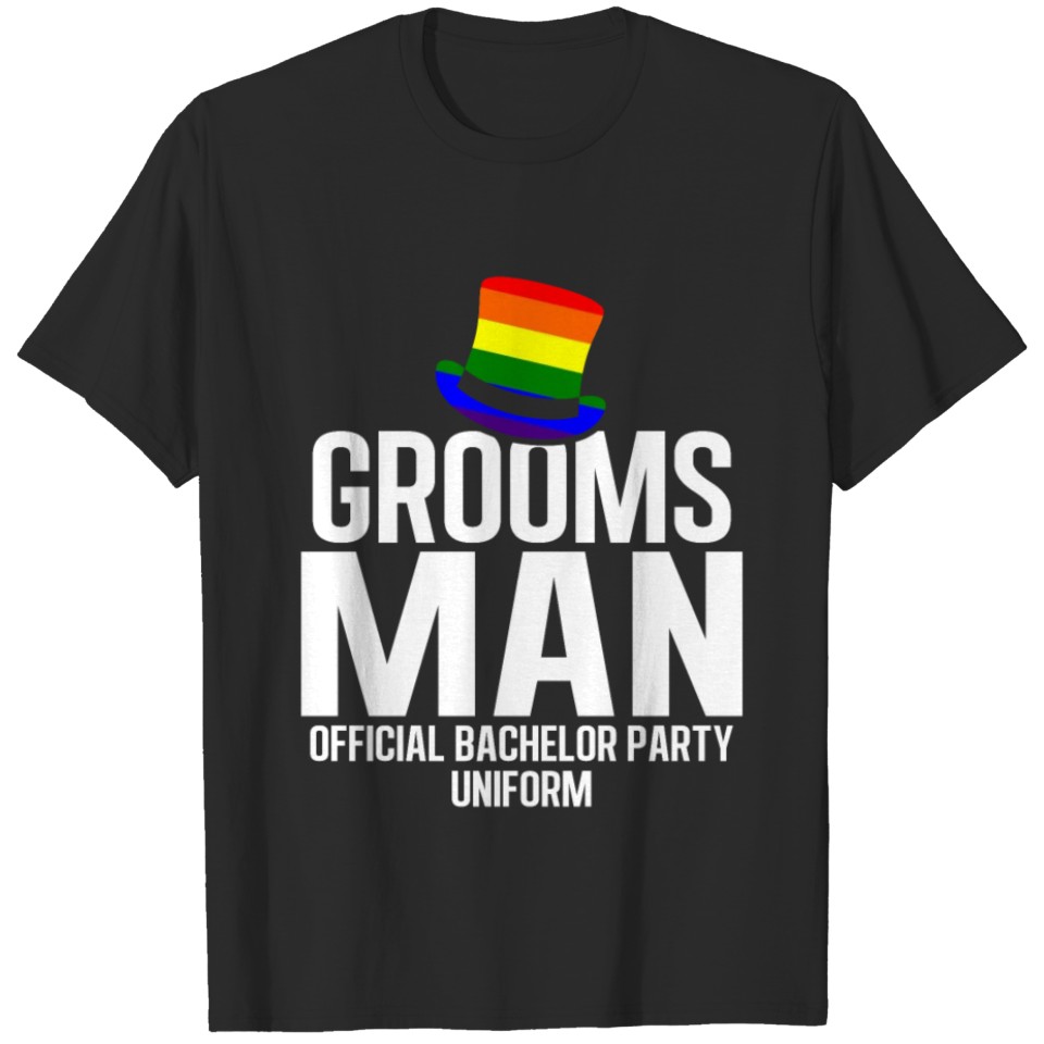 Lgbt Pride Gay Bachelor Party Groomsman Hat T-Shirt