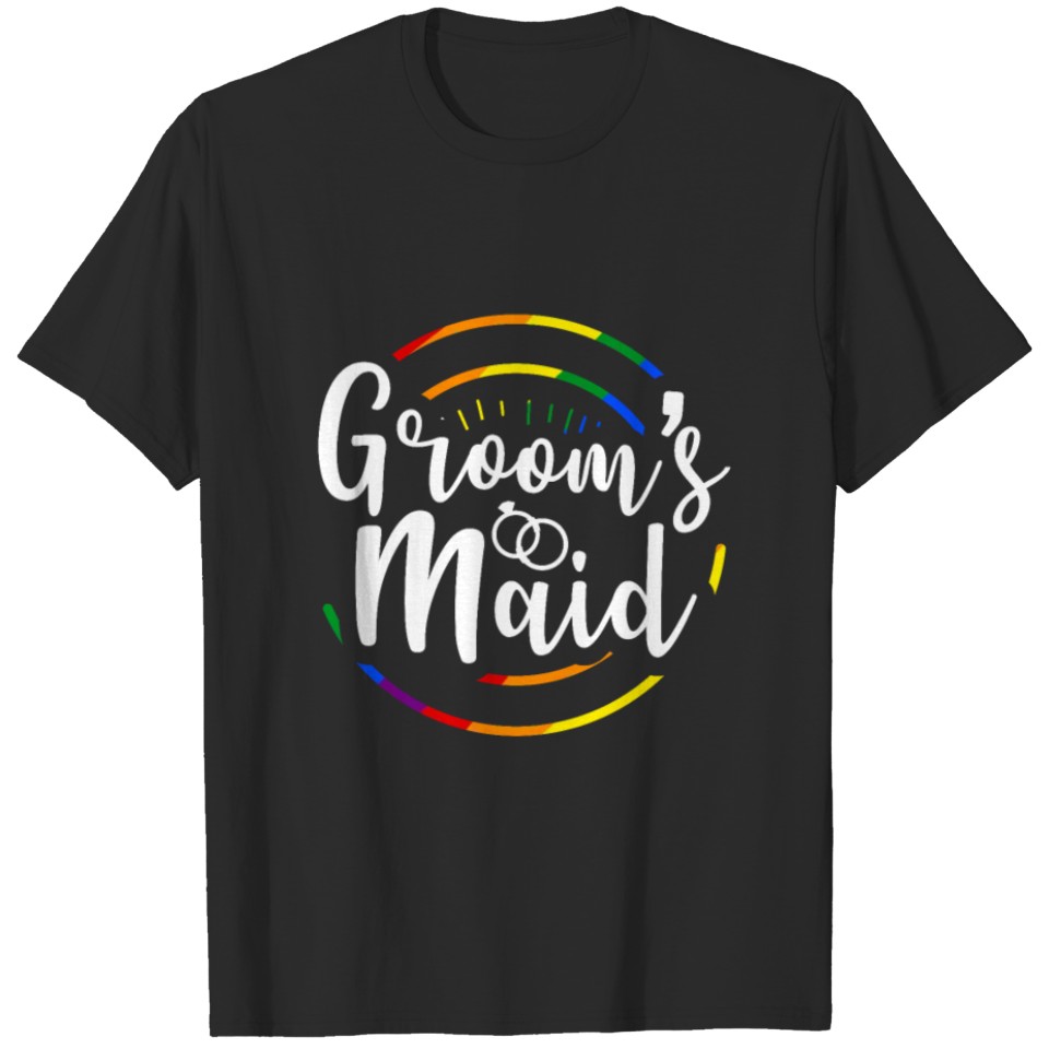 Lgbt Pride Gay Bachelor Party Maid Engagement T-Shirt