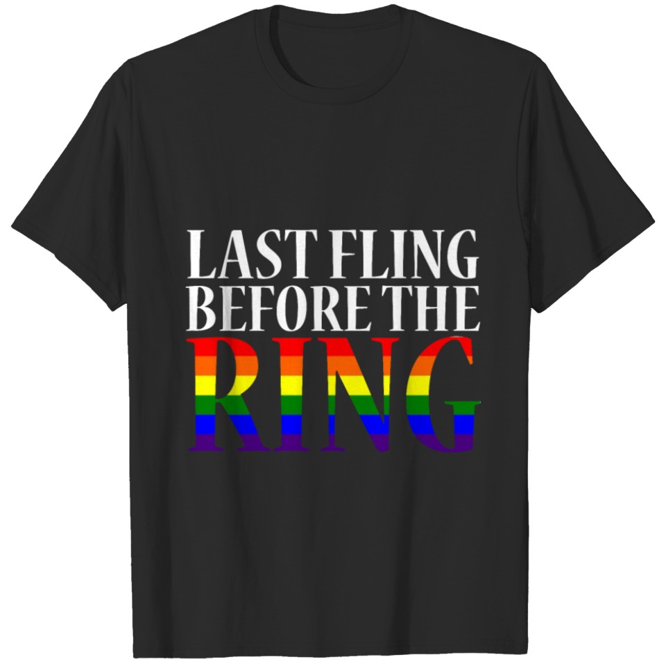 Lgbt Pride Gay Bachelor Party Ring Engagement T-Shirt