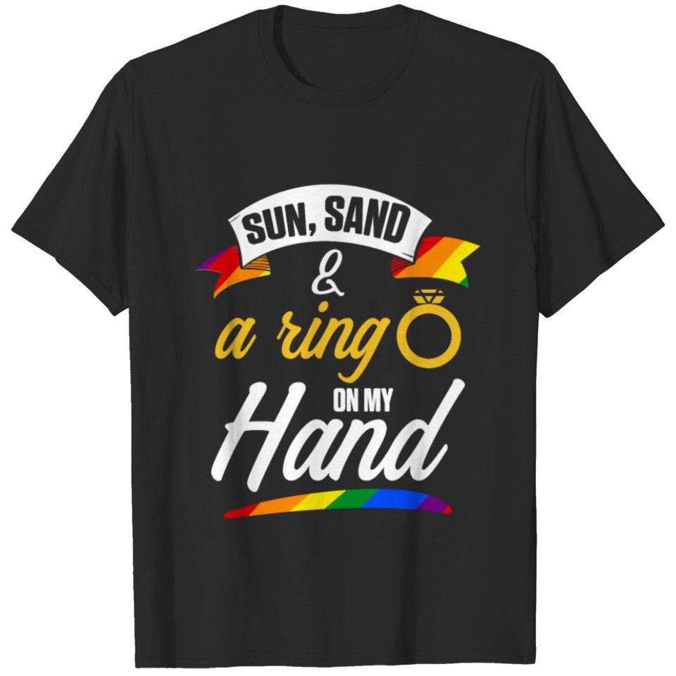 Lgbt Pride Gay Bachelor Party Sun Ring Hand T-Shirt