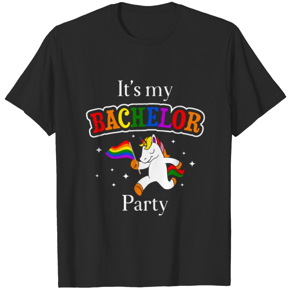 Lgbt Pride Gay Bachelor Party Unicorn Engagement T-Shirt