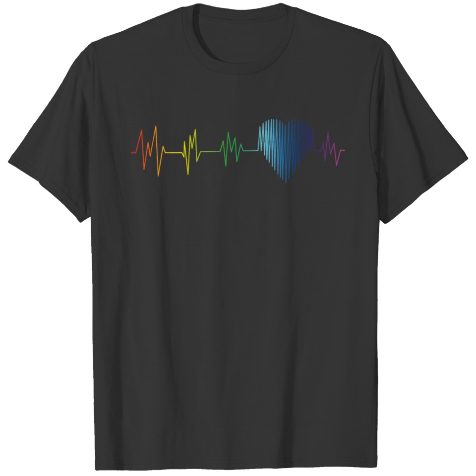 Lgbt Pride Gay Heartbeat Rainbow Gift Idea T Shirts