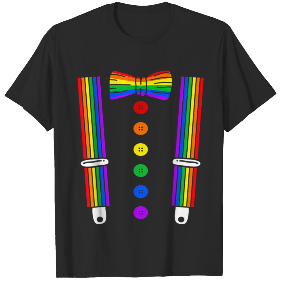 Lgbt Pride Gay Rainbow Tuxedo Suspenders T T-Shirt