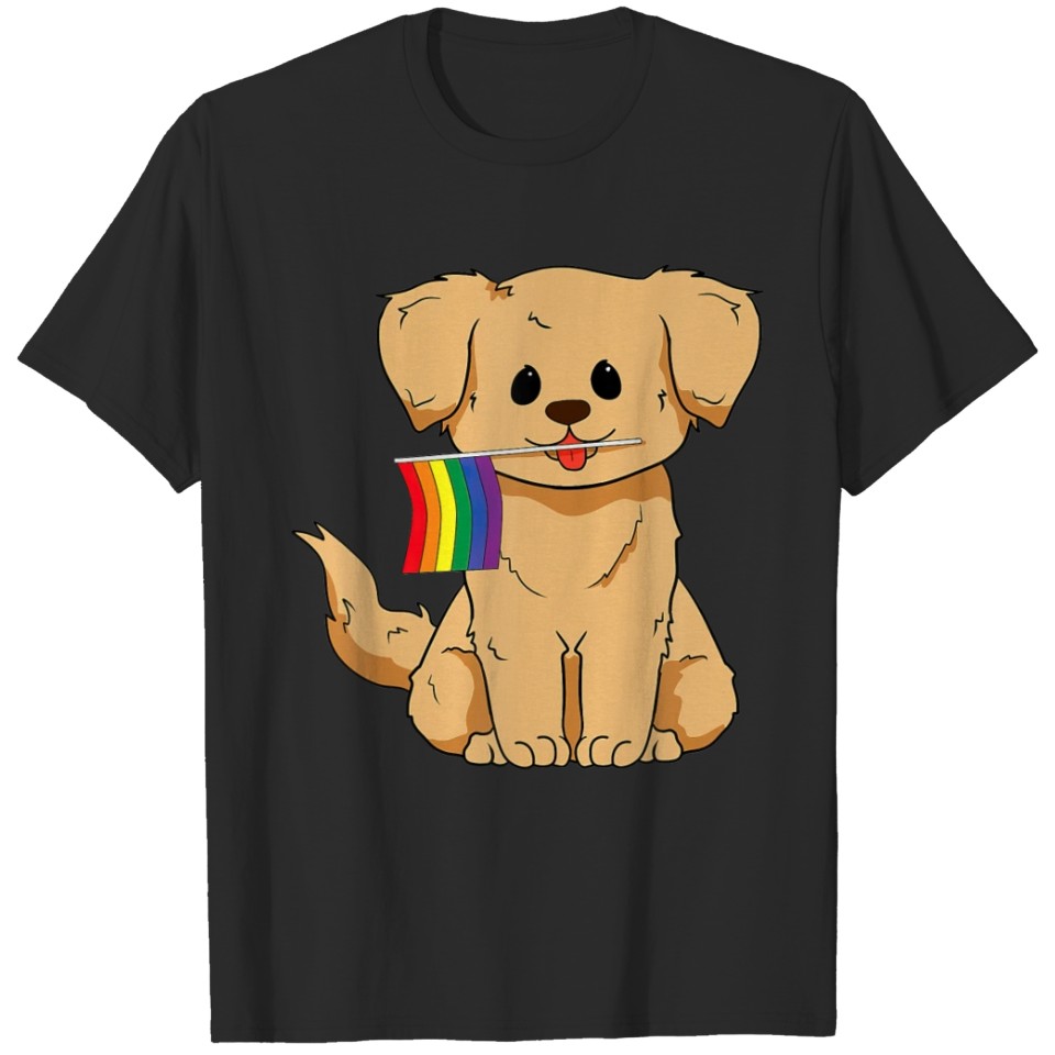 Lgbt Pride Golden Retriever Dog Gay Lesbian T-Shirt