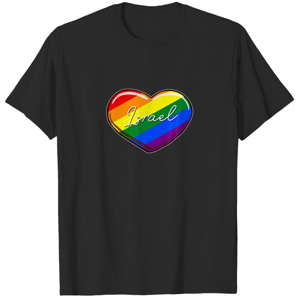 Lgbt Pride Heart - First Name "Israel" Rainbow Hea T-Shirt