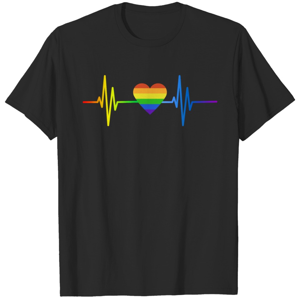 Lgbt Pride Heartbeat Gay Lesbian Transgender T-Shirt