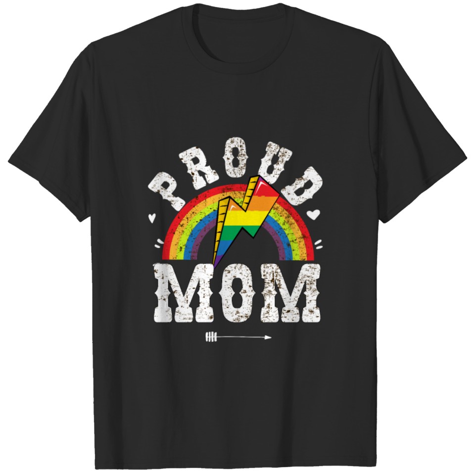 Lgbt Pride Proud Mom Rainbow Flag Mother'S Day T-Shirt