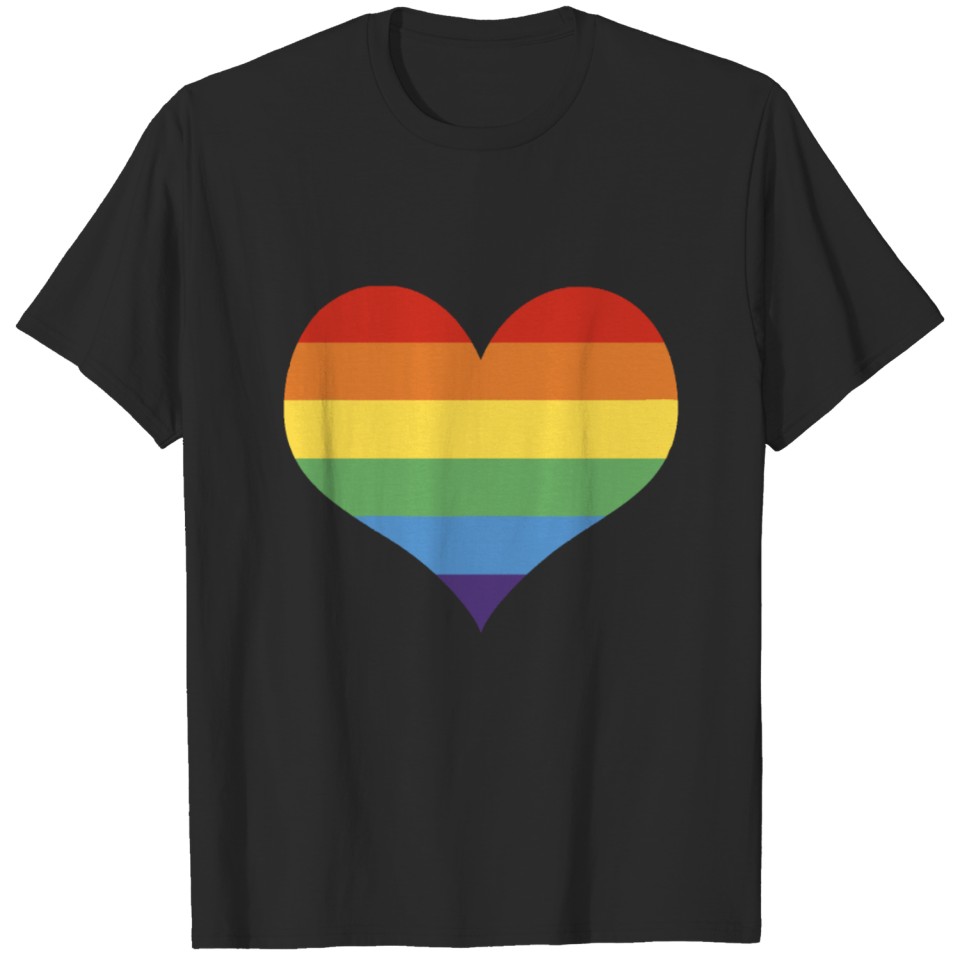 Lgbt Pride Rainbow Flag Heart Love T Shirt T-Shirt