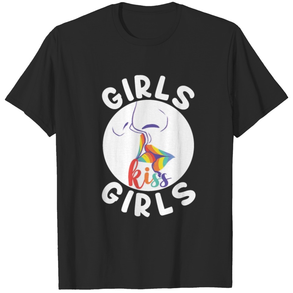 Lgbt Pride Rainbow Girls Kiss T-Shirt