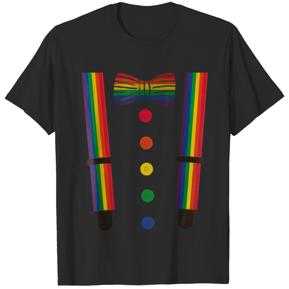 Lgbt Pride Rainbow Tuxedo Suspenders T-Shirt