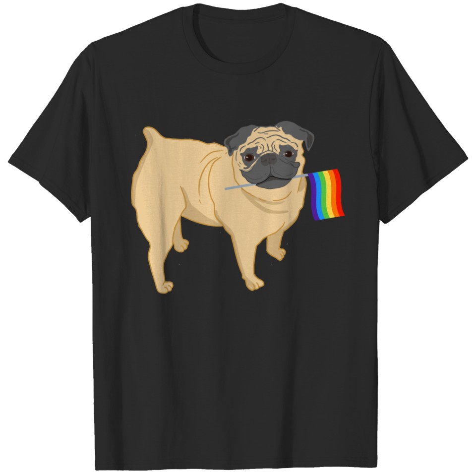Lgbt Pug Gay Pride Flag T-Shirt