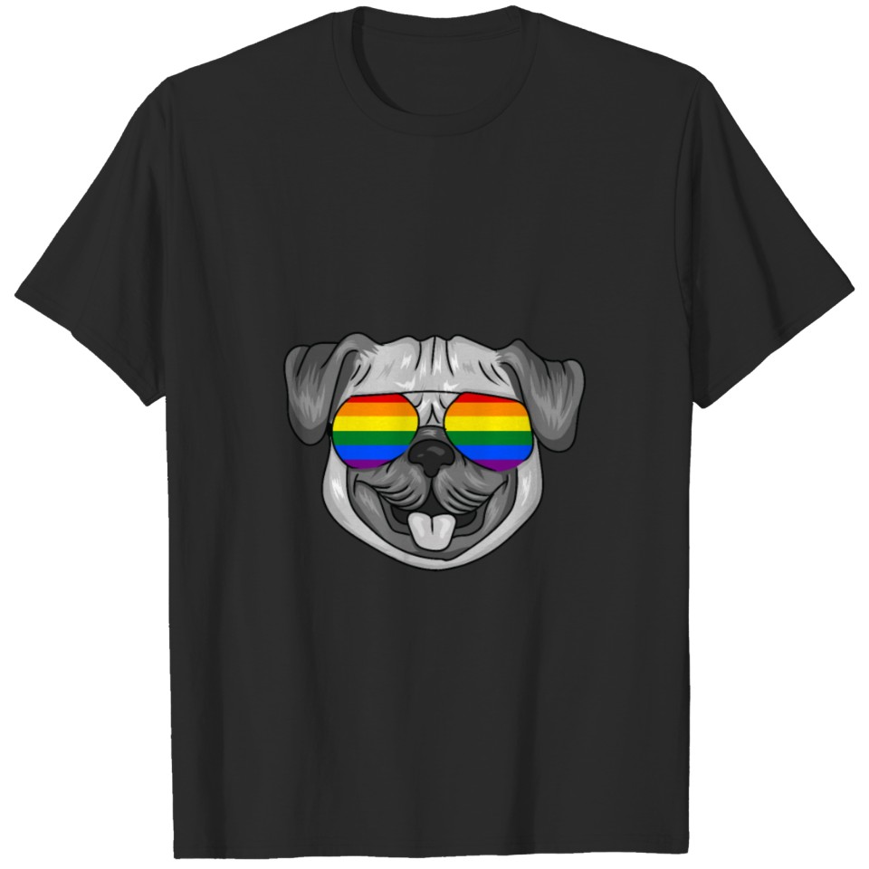 Lgbt Pug Sunglases T-Shirt