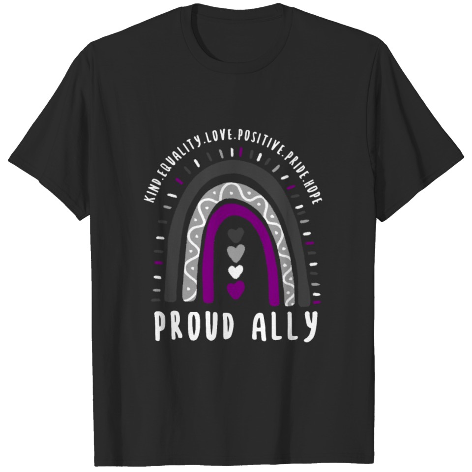 Lgbt Quote Proud Ally Ace Pride Boho Rainbow T-Shirt