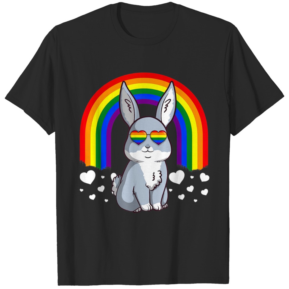 Lgbt Rabbit Bunny Gay Pride Rainbow Cute Gift T-Shirt