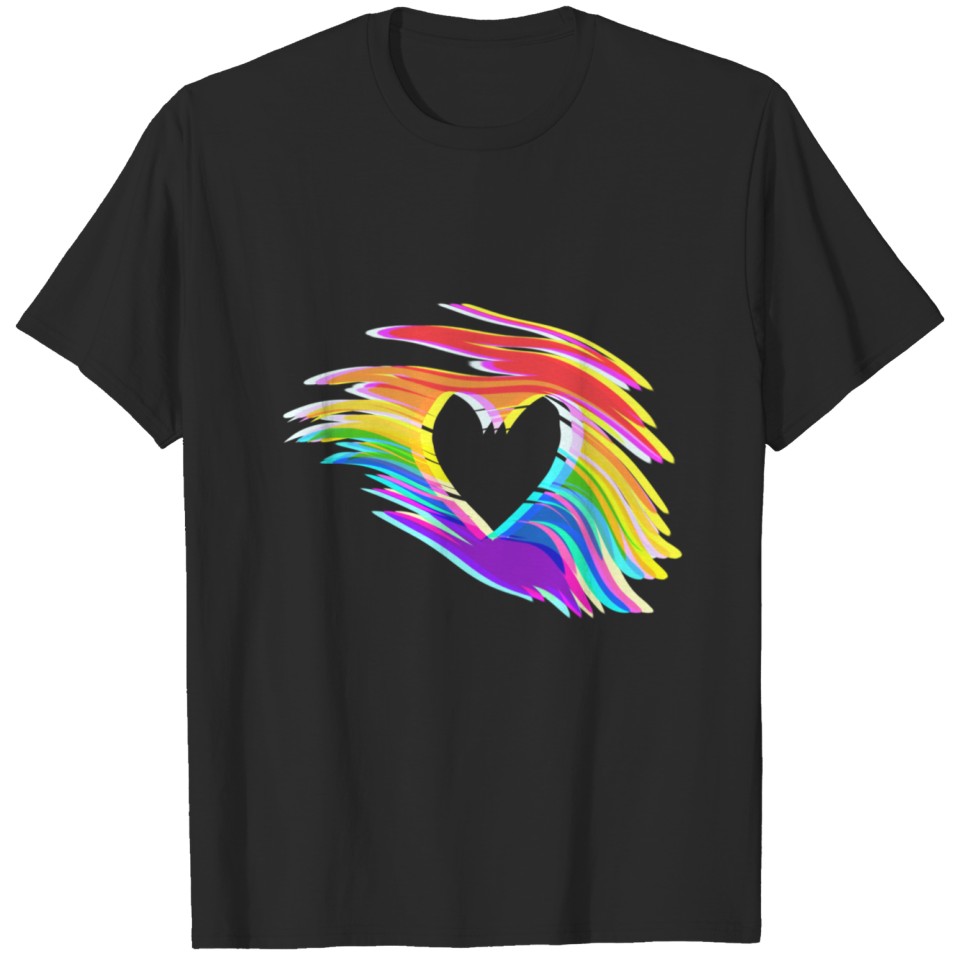 Lgbt Rainbow Effect Heart Love T-Shirt