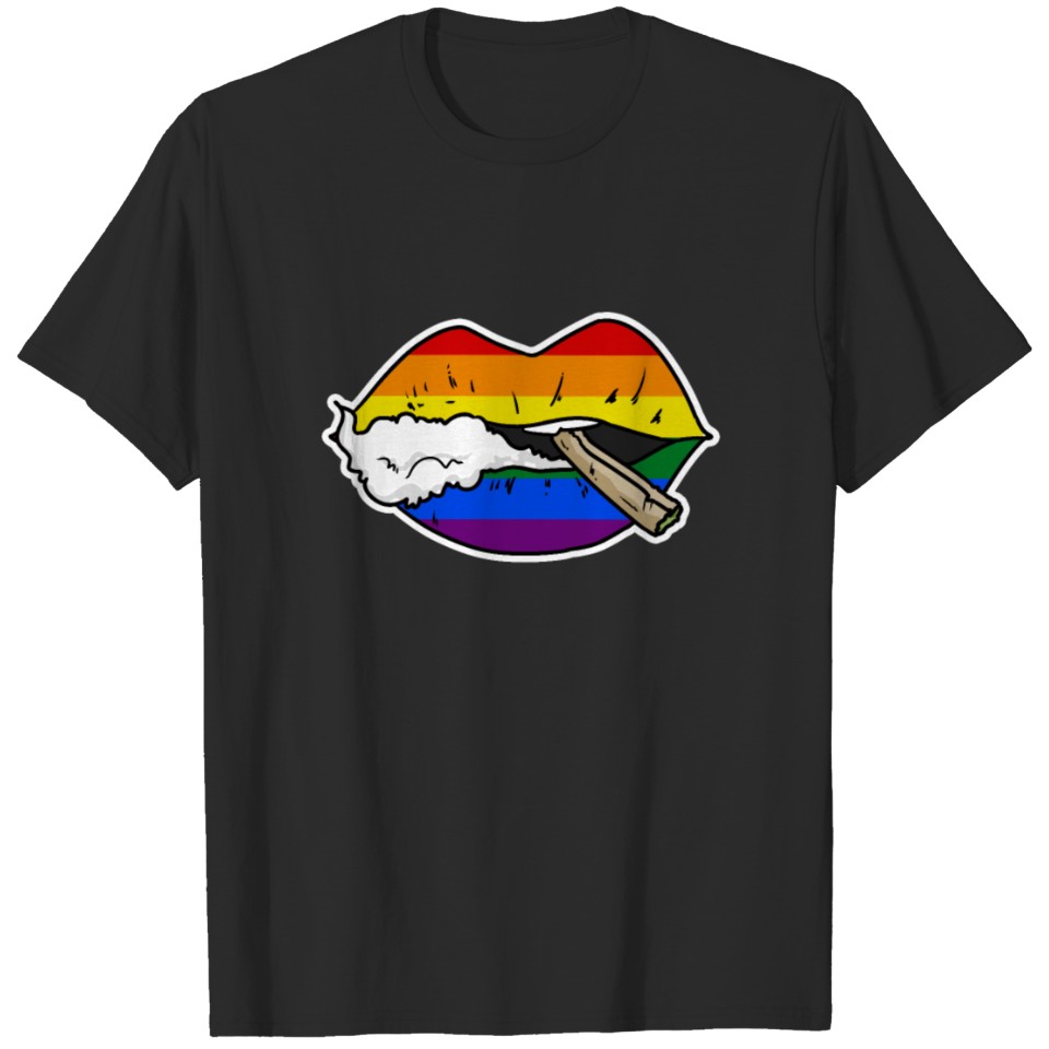 Lgbt Rainbow Flag Weed Shirt T-Shirt