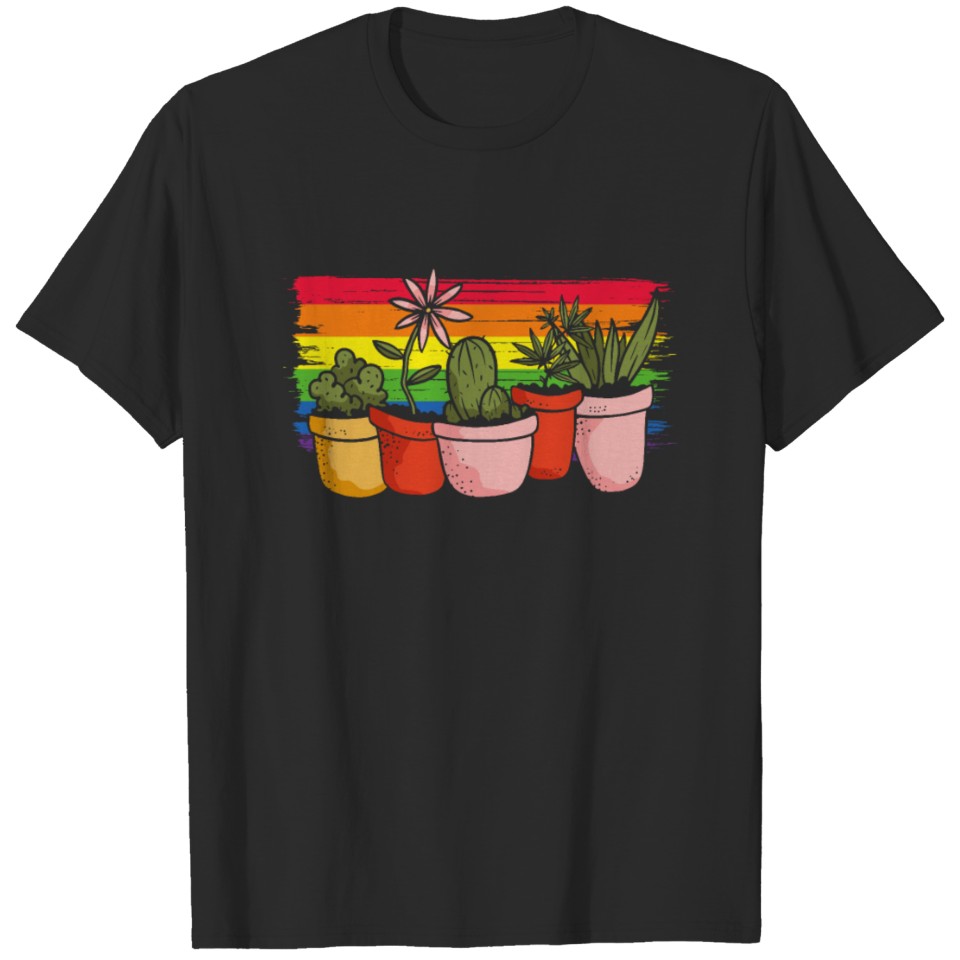Lgbt Rainbow Gardener Plant Lover Rainbow T-Shirt