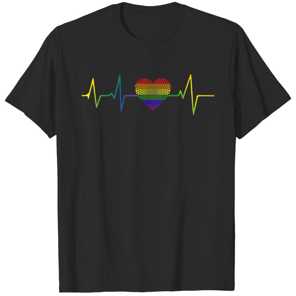 Lgbt Rainbow Heartbeat Gay And Lesbian Pride T 2 T-Shirt