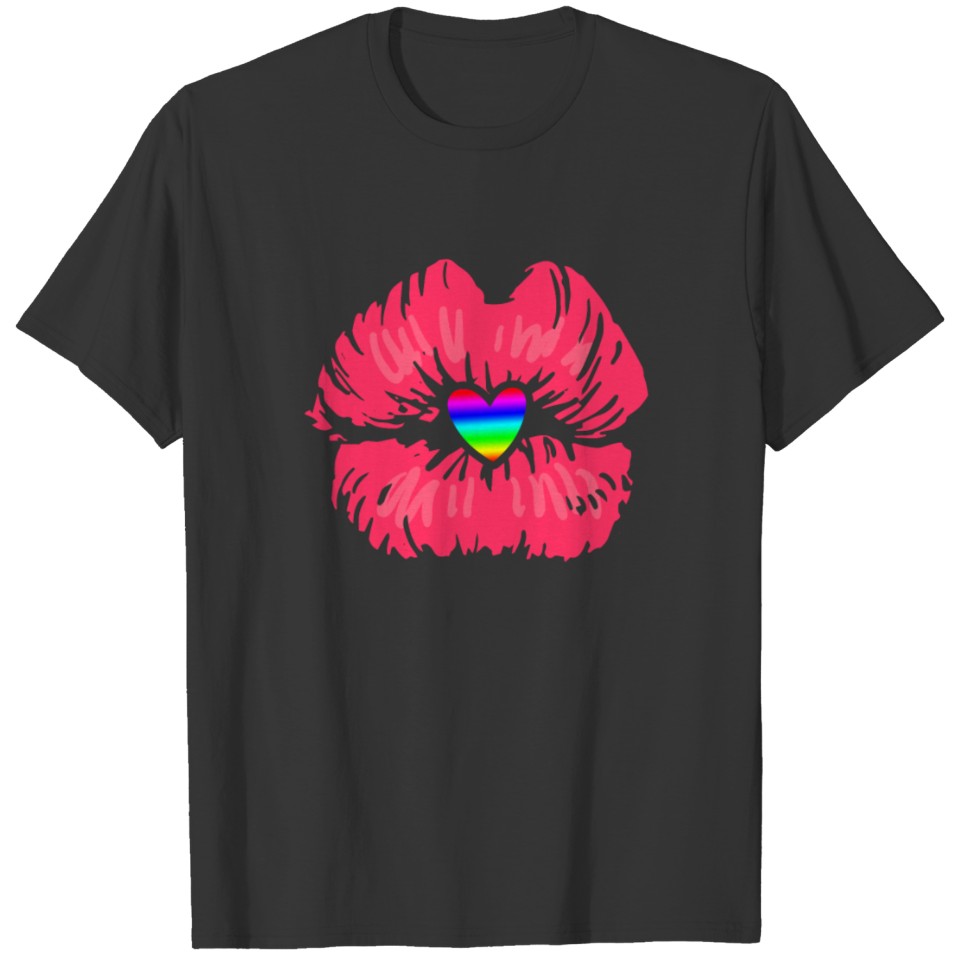 Lgbt Rainbow Kiss T Shirts