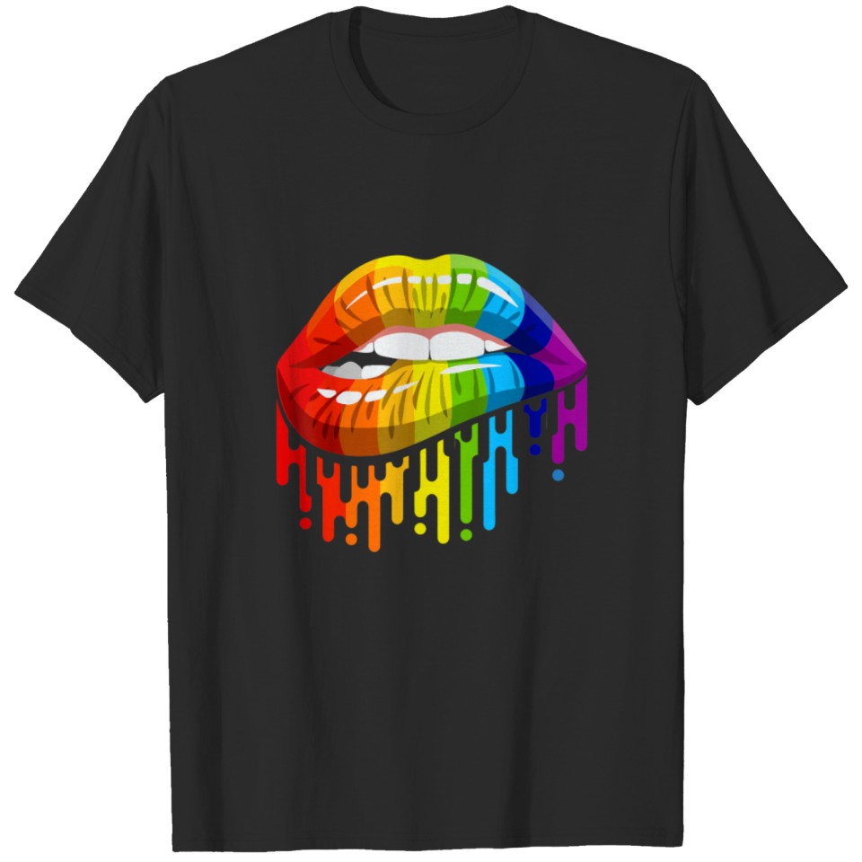 Lgbt Rainbow Lips Pride For Gay Homosexual Lesbian T-Shirt