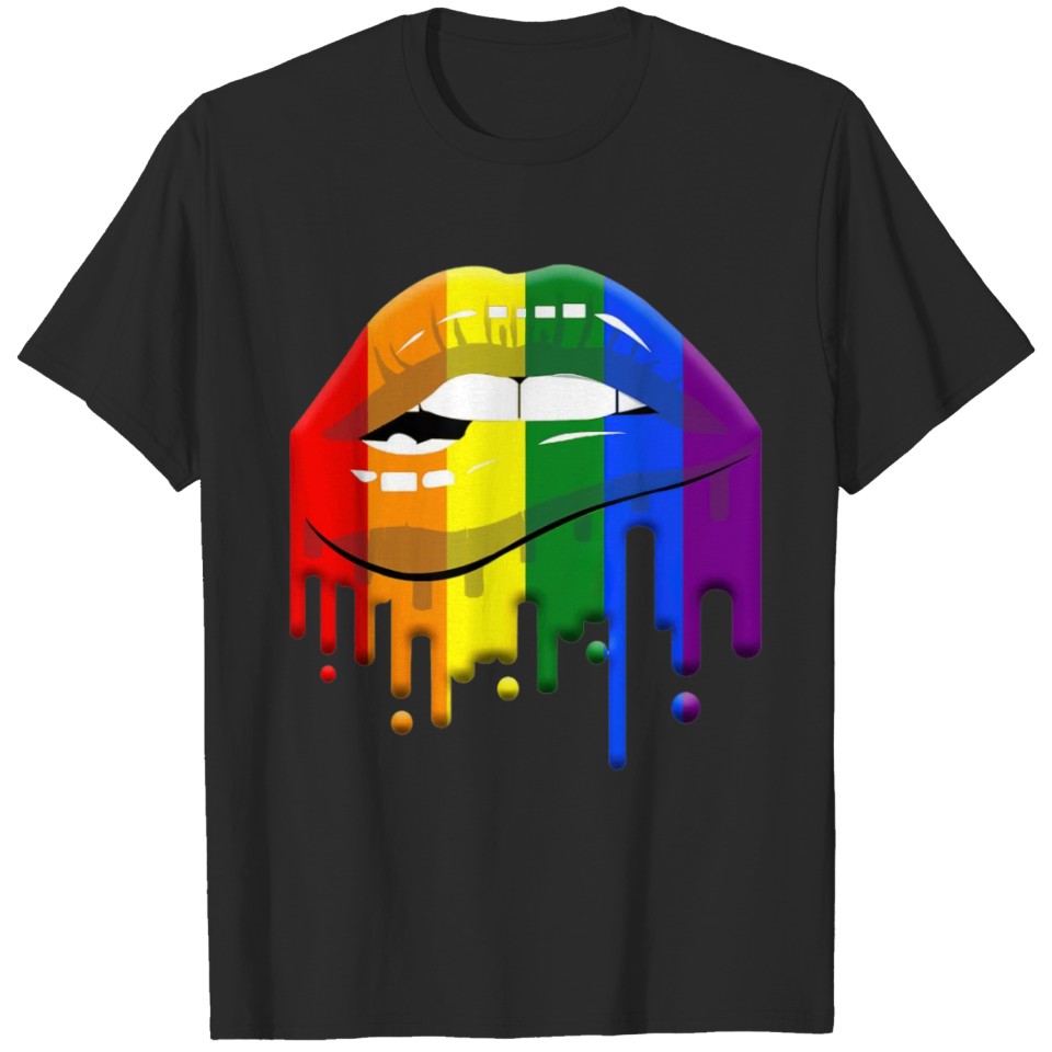 Lgbt Rainbow Lips Pride Gay Homosexual Lesbian T-Shirt