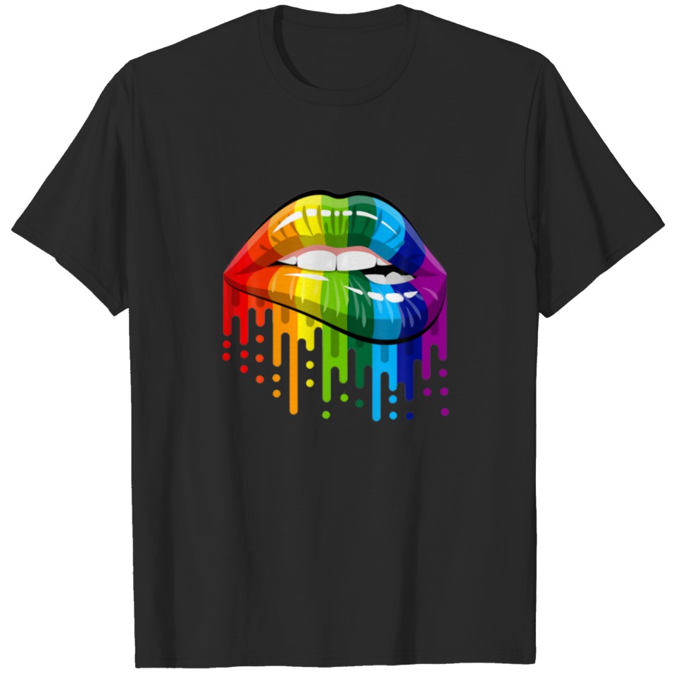 Lgbt Rainbow Pride Gift - Sexy Rainbow Lips T-Shirt