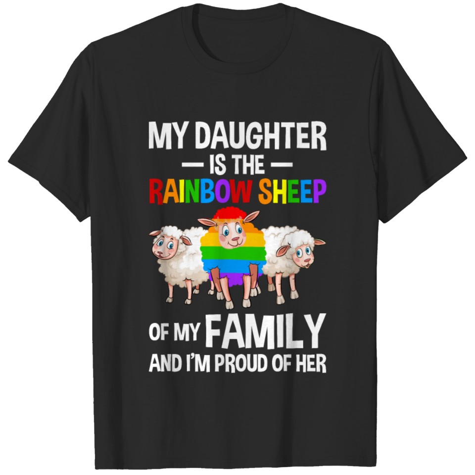 Lgbt Rainbow Pride Sheep Family Gay Lesbian T-Shirt