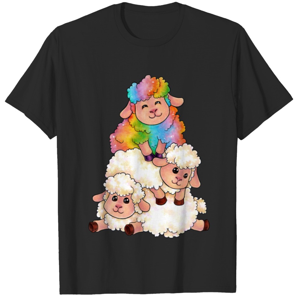 Lgbt Rainbow Sheep Pride Queer Lesbian Gay T-Shirt