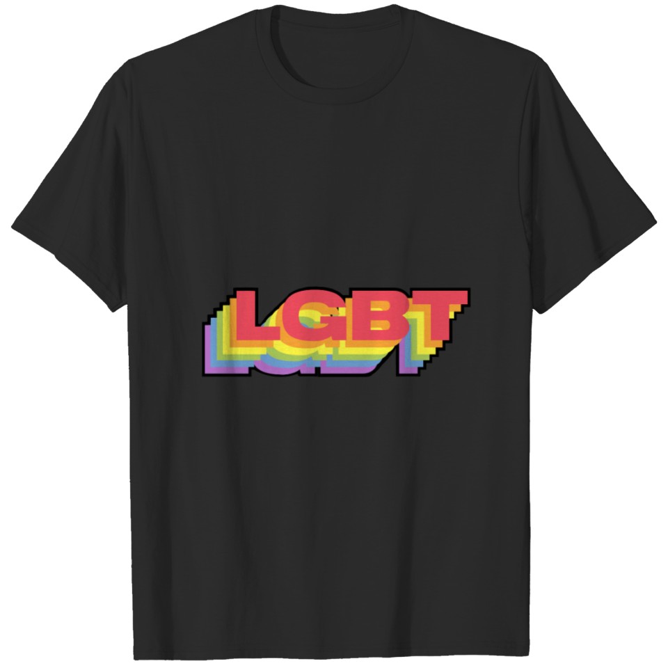 Lgbt Rainbow Text T-Shirt
