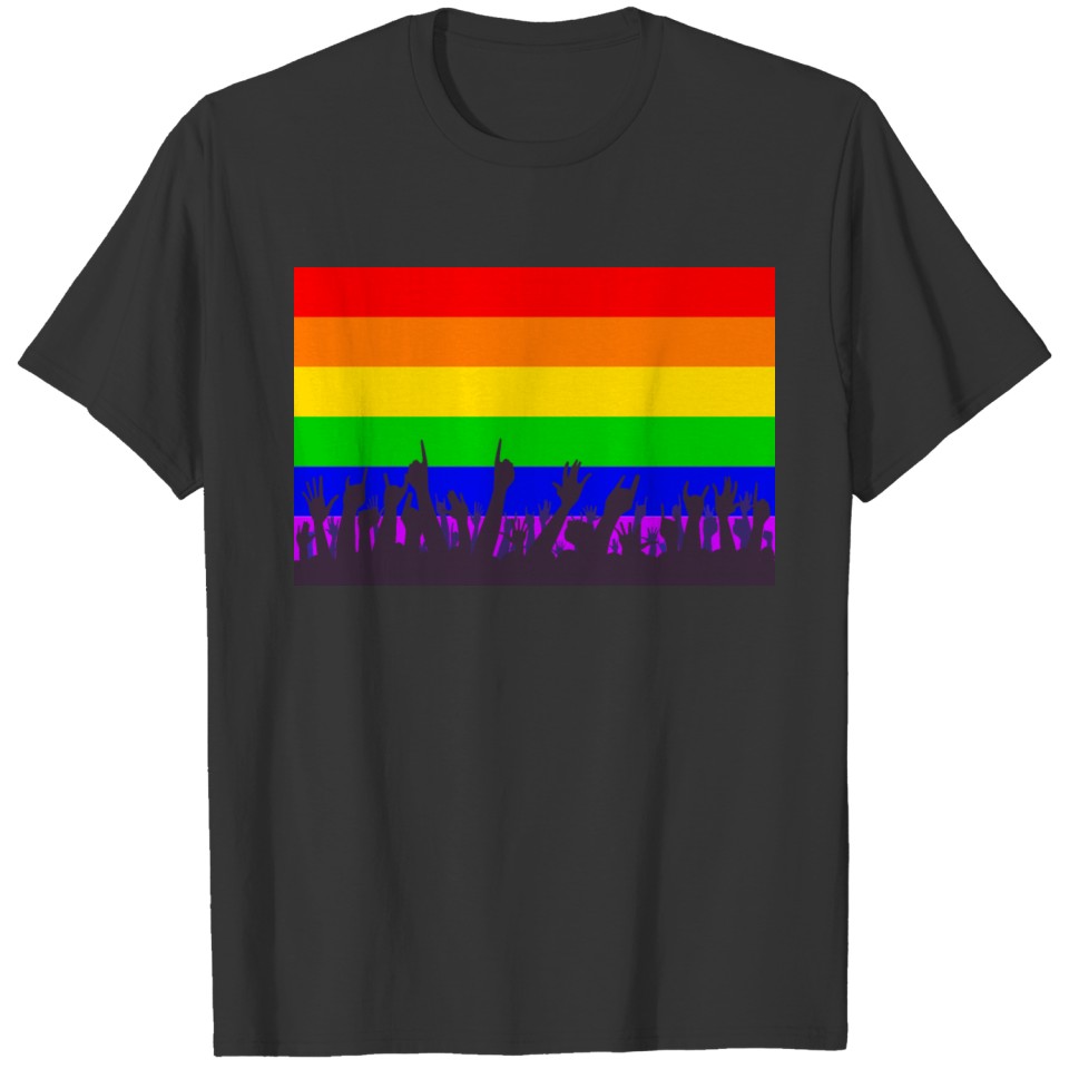 Lgbt Rainbow Transgender Flag With Waving Hands T Shirts