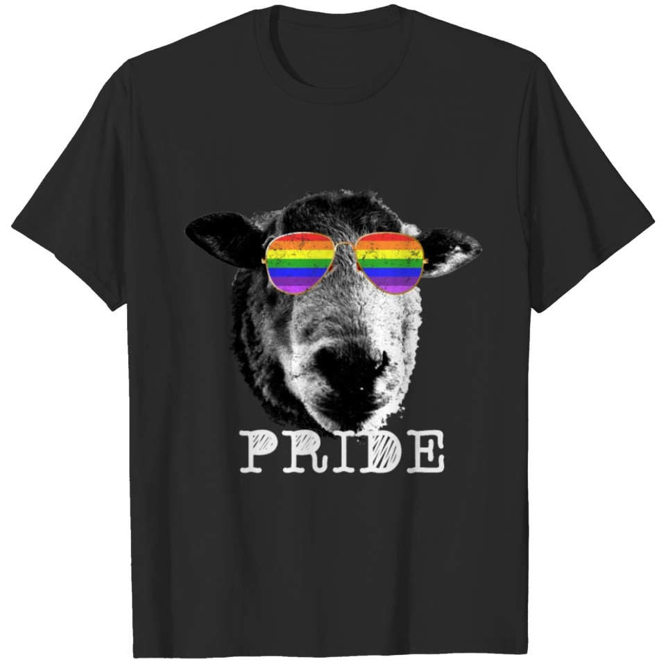 Lgbt Sheep Rainbow Glasses Gay Pride T-Shirt