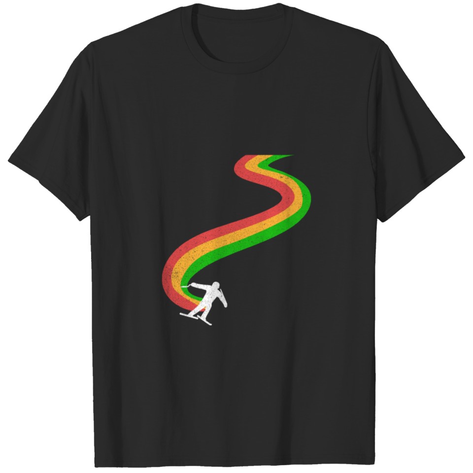 Lgbt Ski Skiing Skier Mountains Snow Rainbow Gift T-Shirt