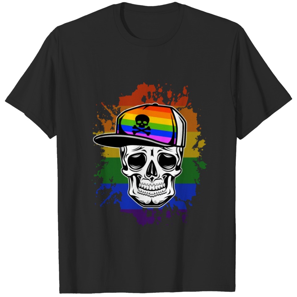 Lgbt Skull Gay Pride Rainbow Comin Out Csd T-Shirt
