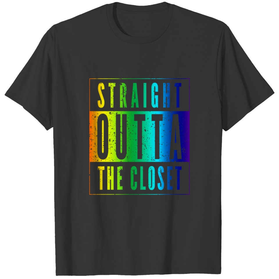 Lgbt Straight Outta The Closet Rainbow Distressed T Shirts