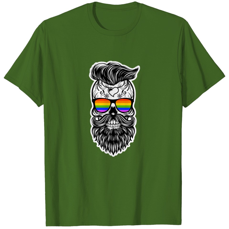 Lgbt Sugar Skull Sunglasses Csd Gay Pride T-Shirt