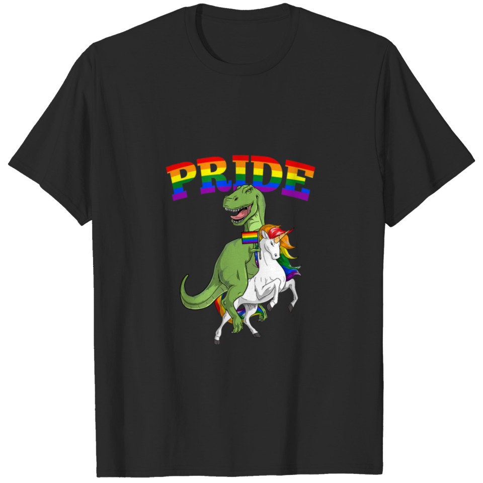 Lgbt T Rex Dinosaur Unicorn Gay Pride Rainbow Lgbt T-Shirt