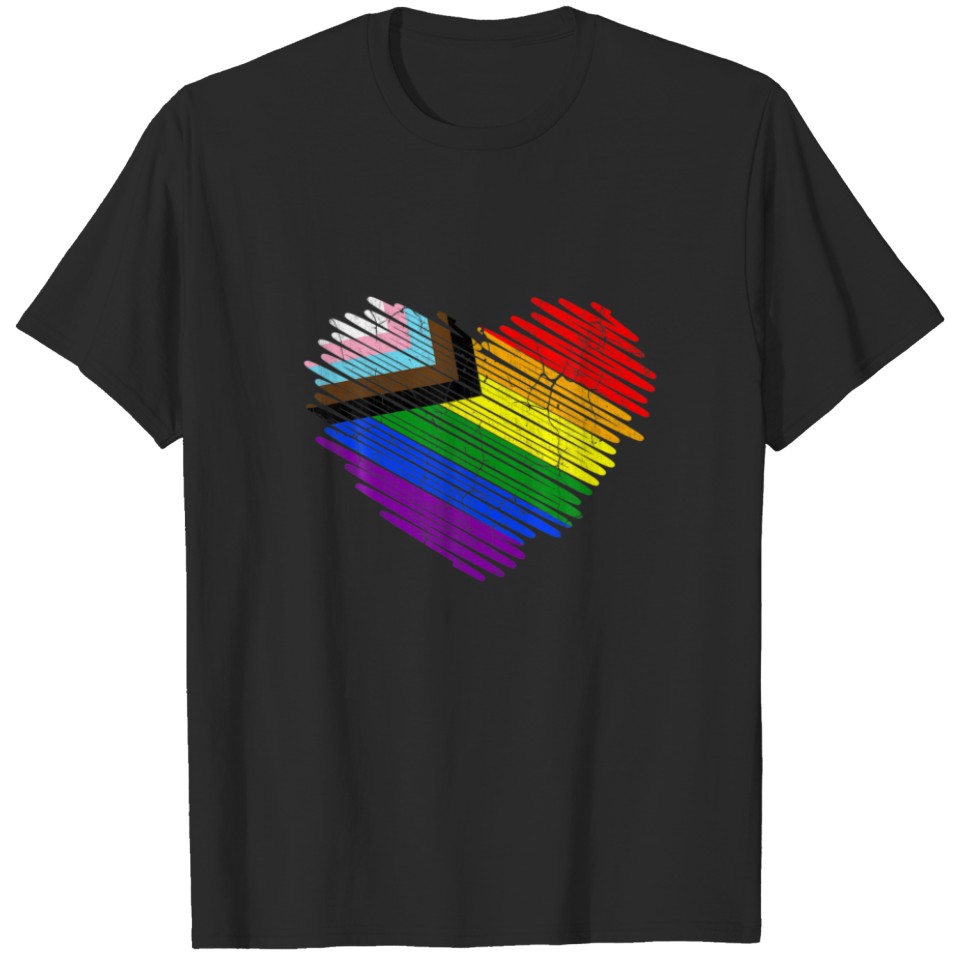 Lgbt The Modern Pride Flag Heart Pride Rainbow T-Shirt