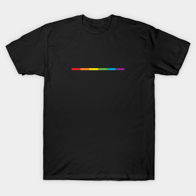 Lgbt Thin, Subtle, Modern, Rainbow Flag Gay Lesbian Bisexual In Black Pride - Lgbt Flag - T-Shirt