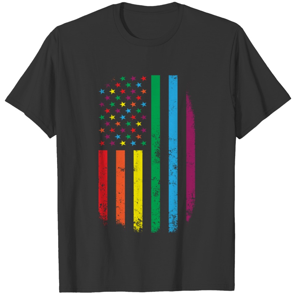 Lgbt Usa Flag T Shirts