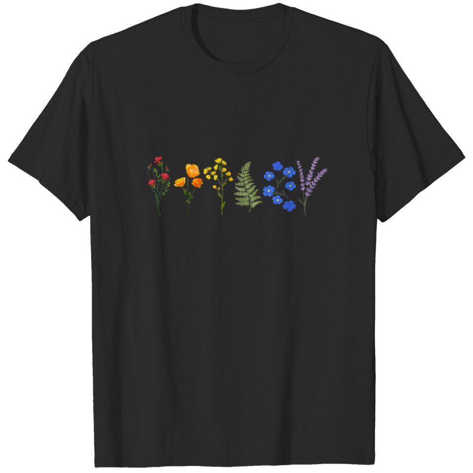 Lgbt Wildflower Pride Tee, Rainbow Flower , Gay Pr T-Shirt