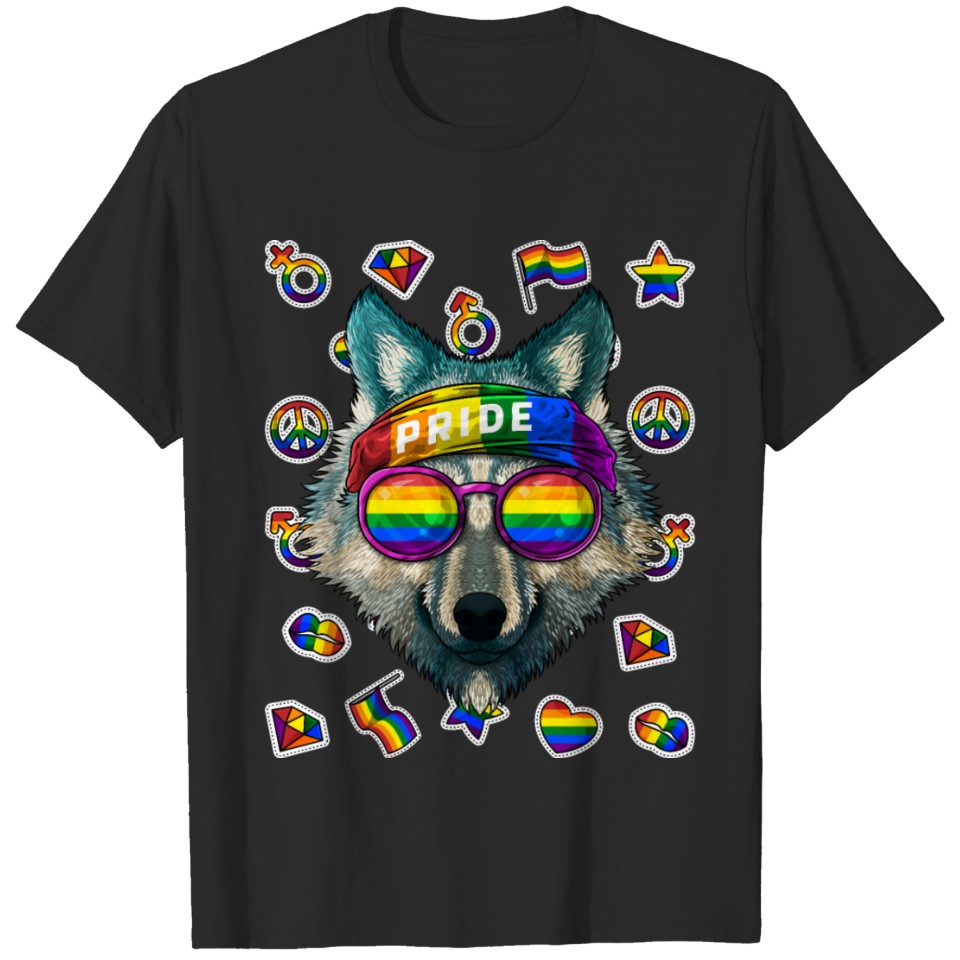 Lgbt Wolf Gay Pride Month Animal Rainbow Lesbian T-Shirt