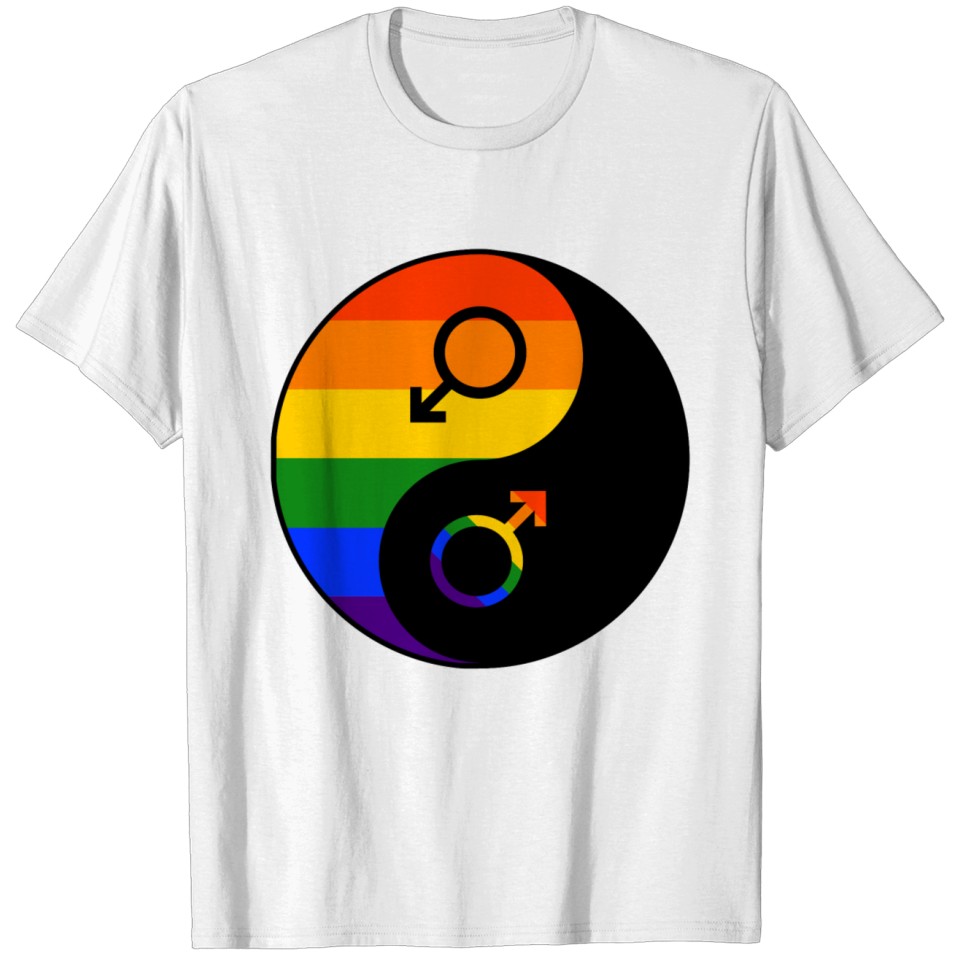 Lgbt Yin Yang Gay Pride Csd Rainbow T-Shirt