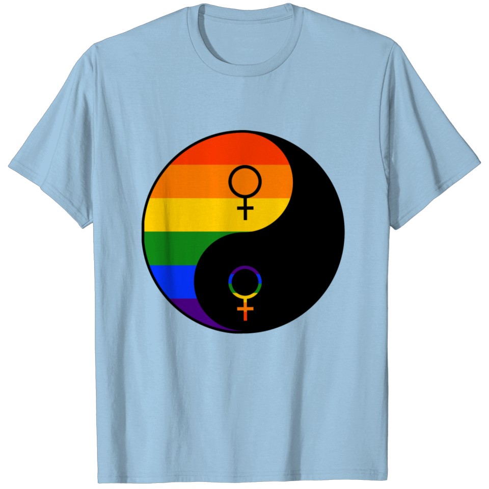 Lgbt Yin Yang Lesbian Gay Pride Csd Rainbow T-Shirt