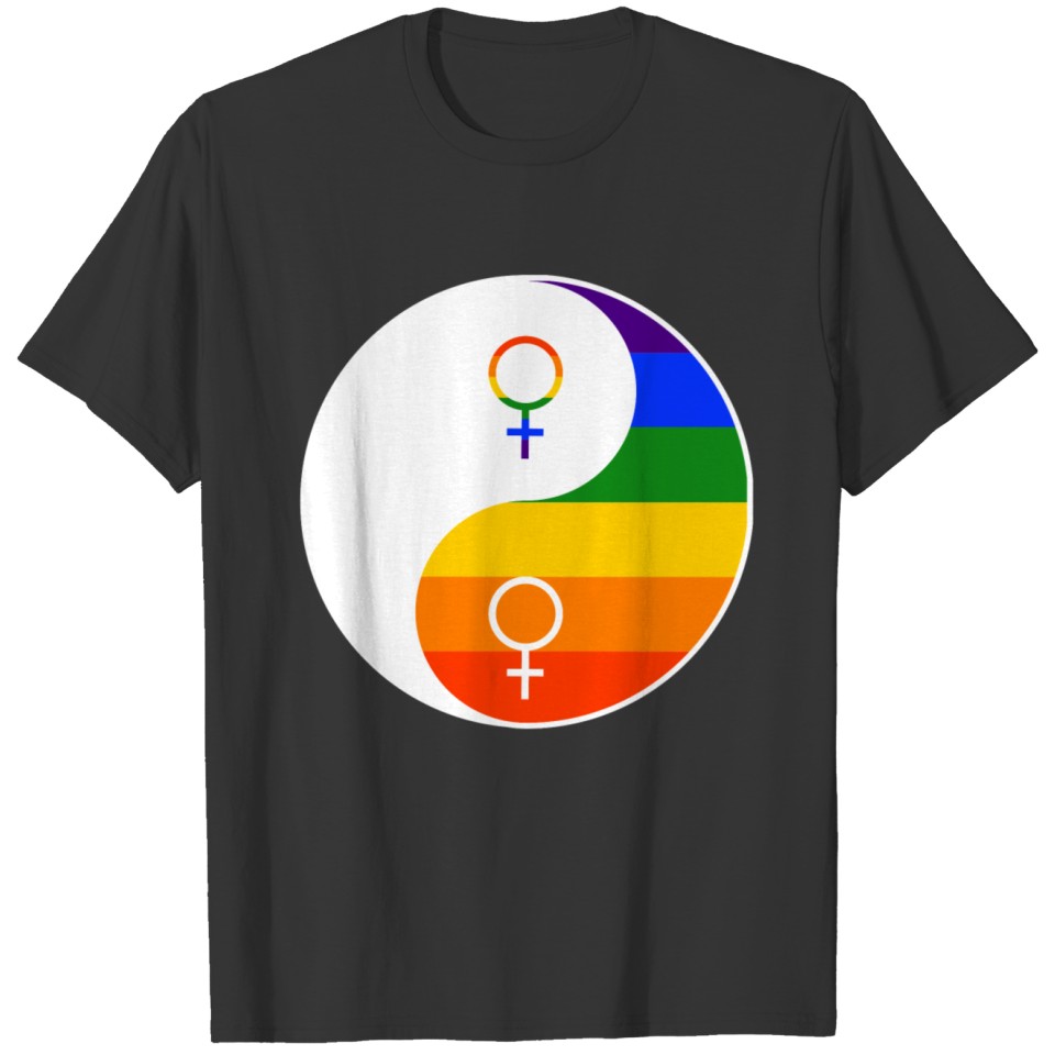 Lgbt Yin Yang Lesbian Gay Pride Csd Rainbow T Shirts